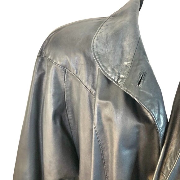 Gino di Giorgio Jacket Womens M Black Genuine Leather Short Pockets - Picture 5 of 13